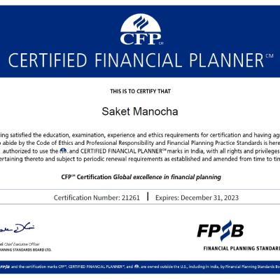 Cfp Certificate Saket Manocha Upto 31 12 20231