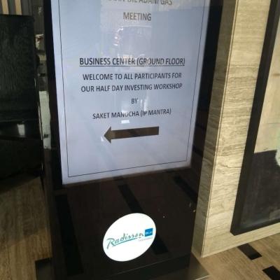 Half day workshop on dt 19-Oct-19 at Hotel Radisson Blu, Faridabad